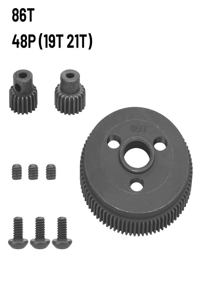 daitoku 48P 86T Spur Gear Set with 19T 21T Pinions Gear RC Upgrades Parts for 1/10 Traxxas Slash 2WD Rustler 2WD Stampede 2WD - Image 4